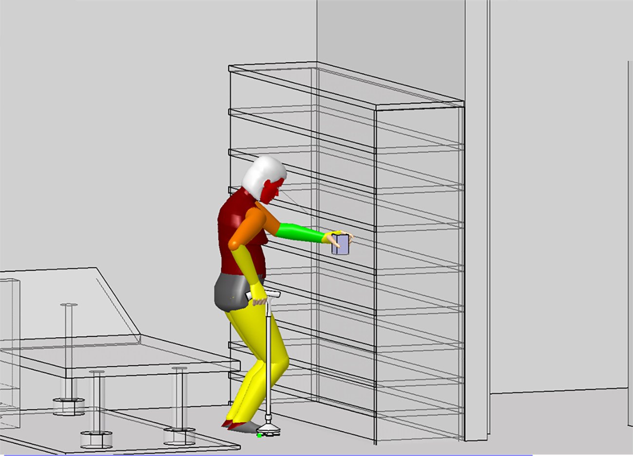 Digital human model reach study