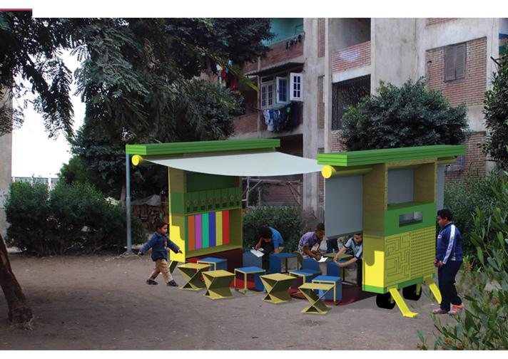 Mobile learning and play cart, variation 1